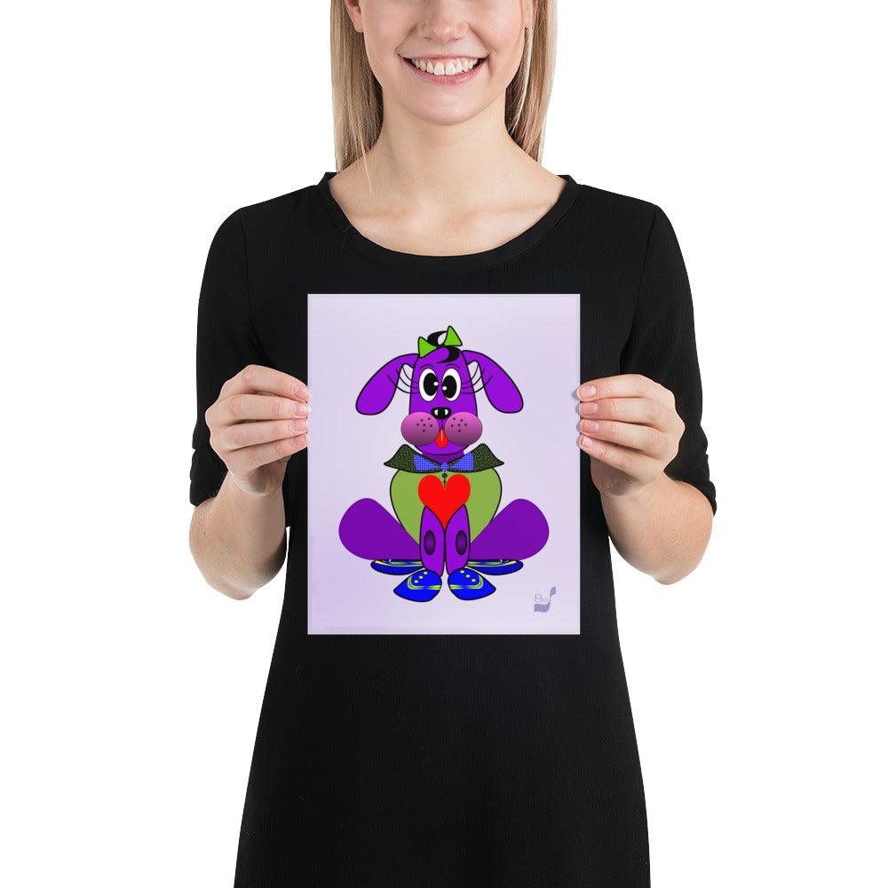 Love Pup 1 Purple BeSculpt Kids Art Prints/Posters