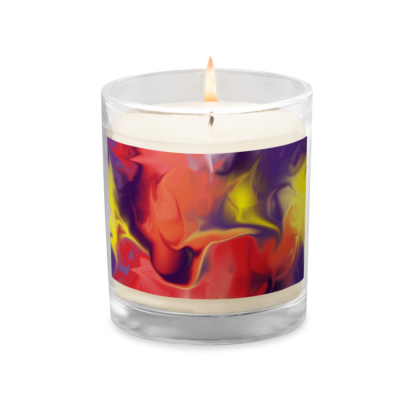 Airless BeSculpt Abstract Art Glass Jar Soy Wax Candle Reversed Image