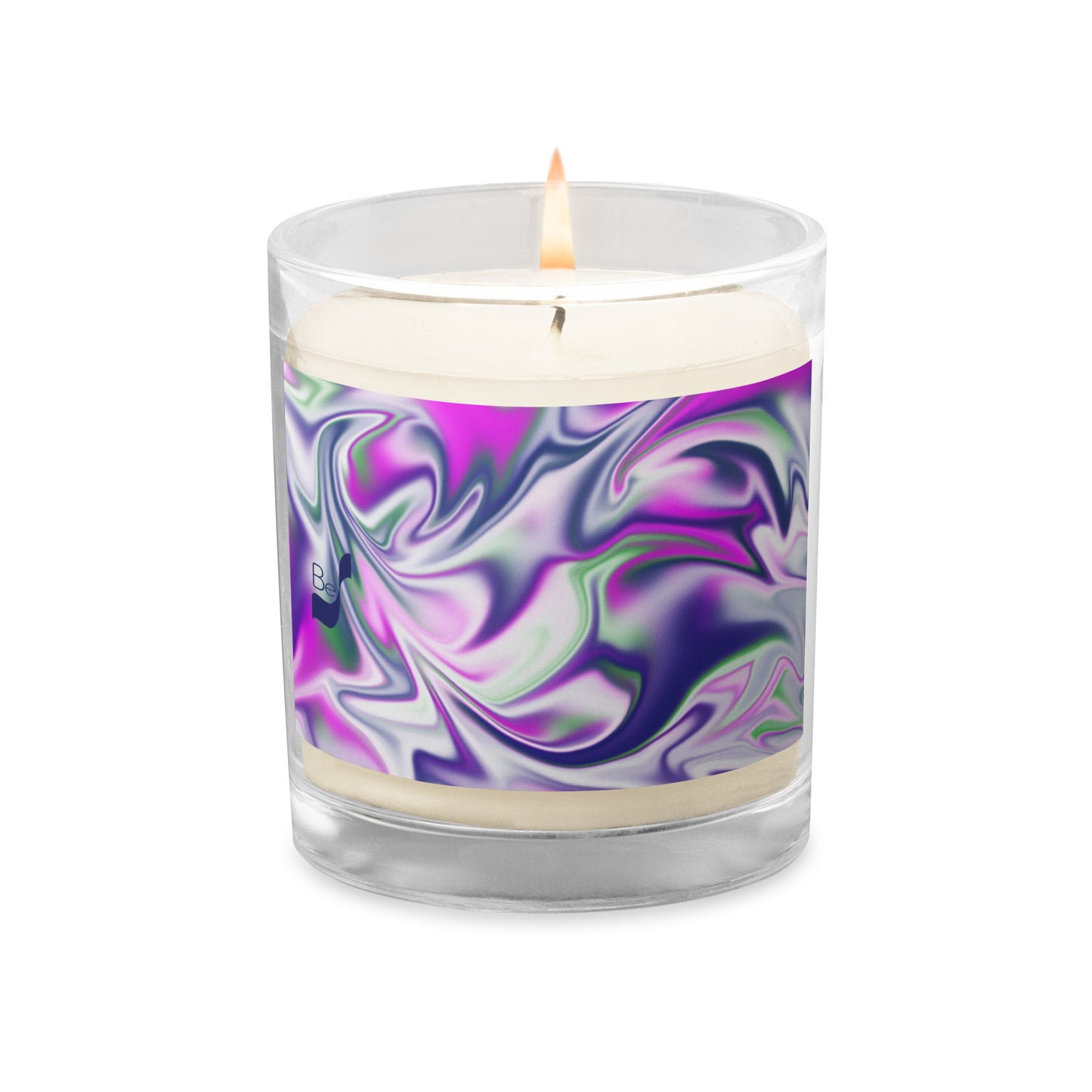 Burst BeSculpt Abstract Art Glass Jar Soy Wax Candle Reversed Image