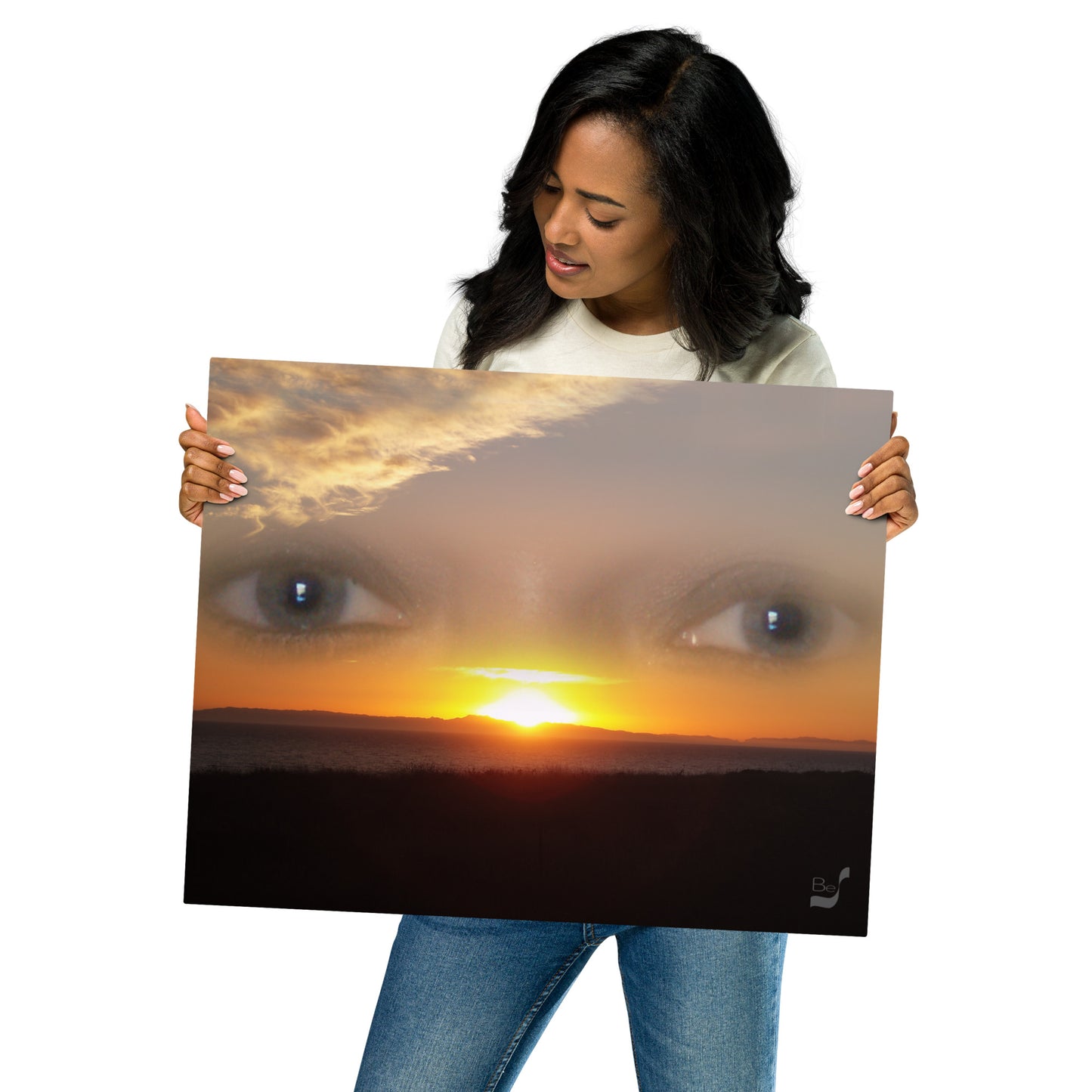 Sunset Eyes BeSculpt Metal Photo-Art Seascape Enigmatic Sunset Art on Metal