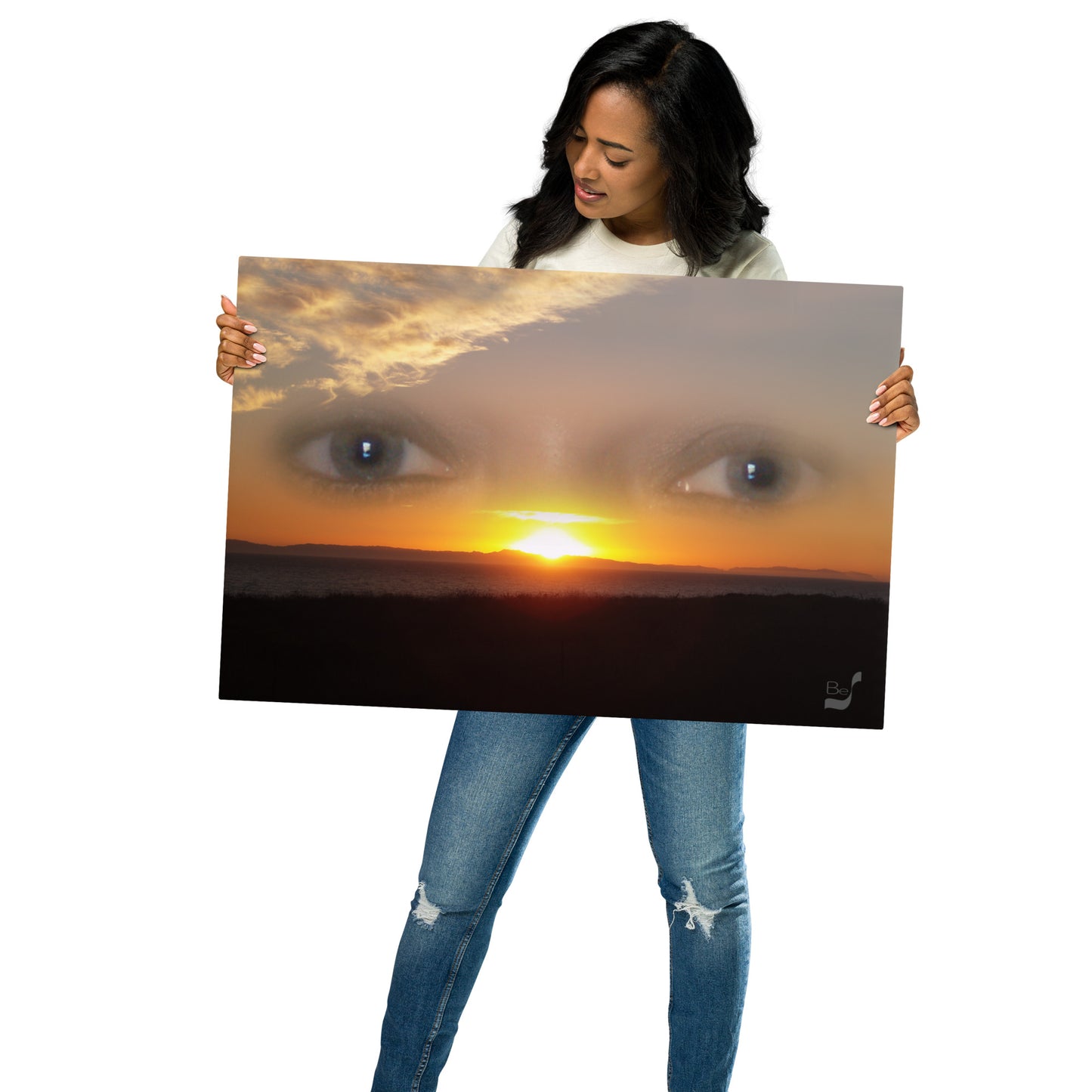 Sunset Eyes BeSculpt Metal Photo-Art Seascape Enigmatic Sunset Art on Metal