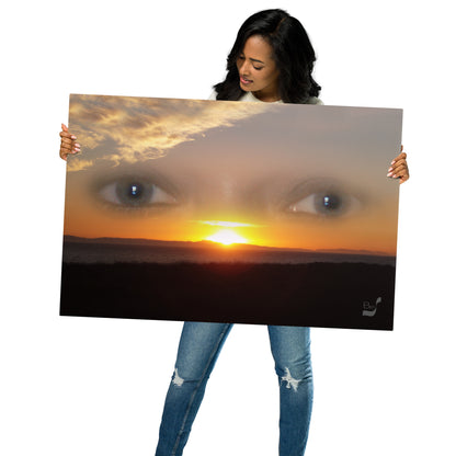 Sunset Eyes BeSculpt Metal Photo-Art Seascape Enigmatic Sunset Art on Metal