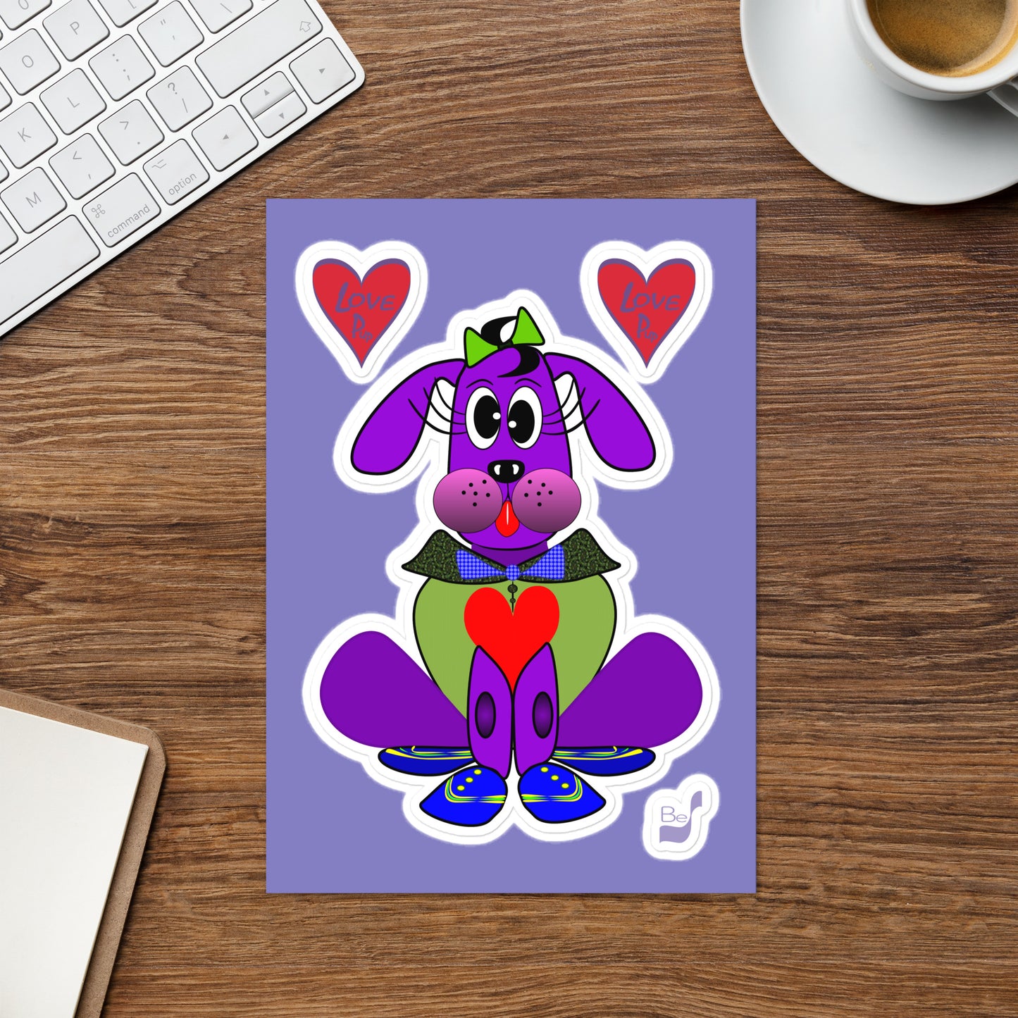 Love Pup 1 Purple BeSculpt Stickers Sheet