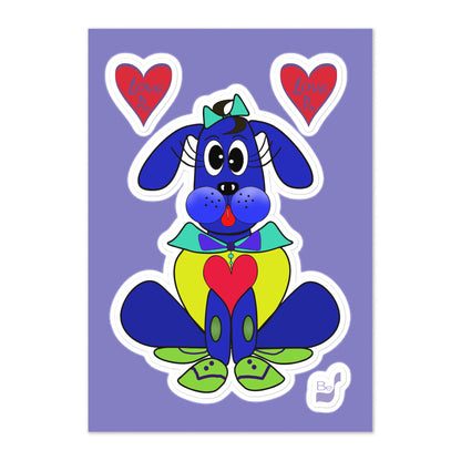 Love Pup 2 Blue BeSculpt Stickers Sheet