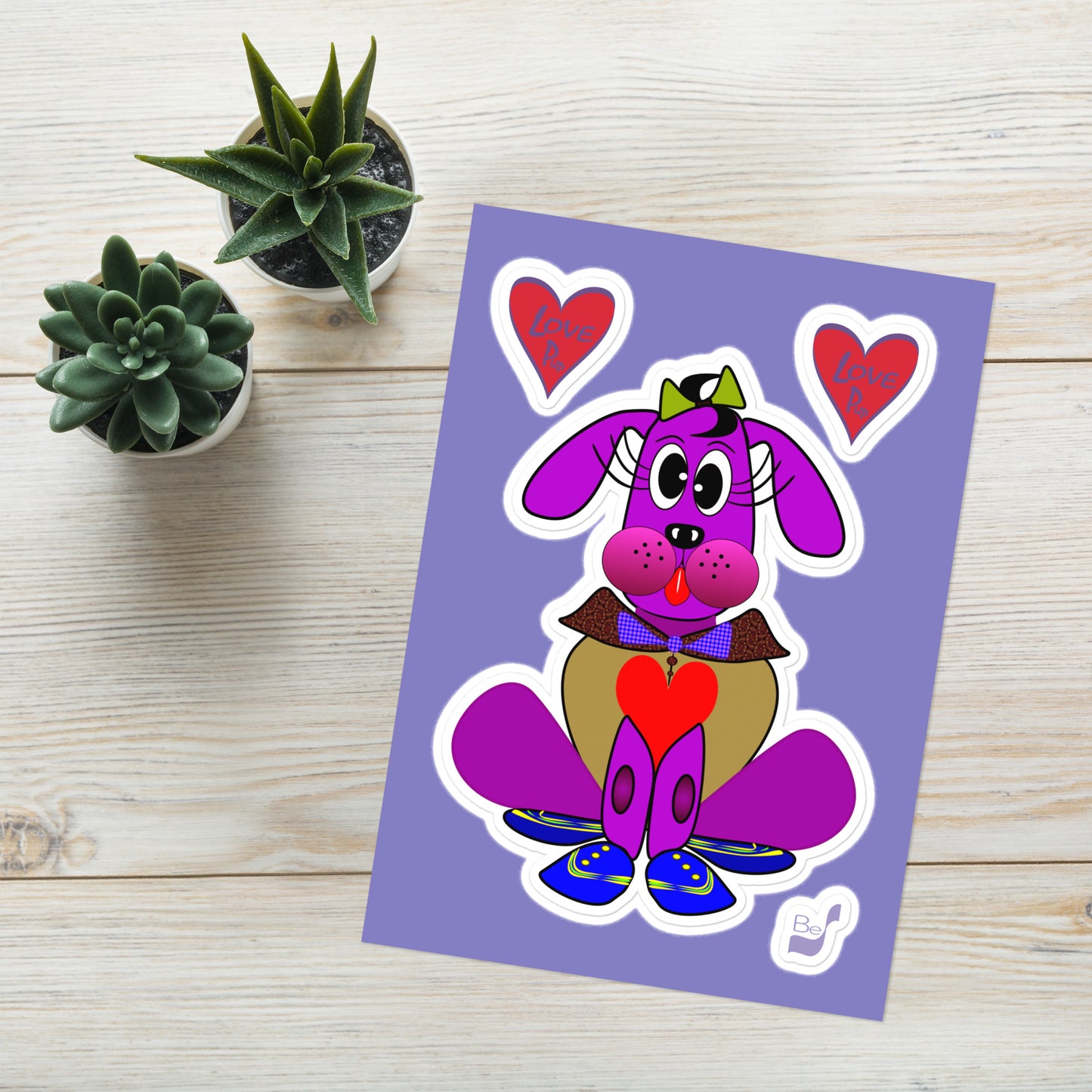 Love Pup 3 Violet BeSculpt Stickers Sheet