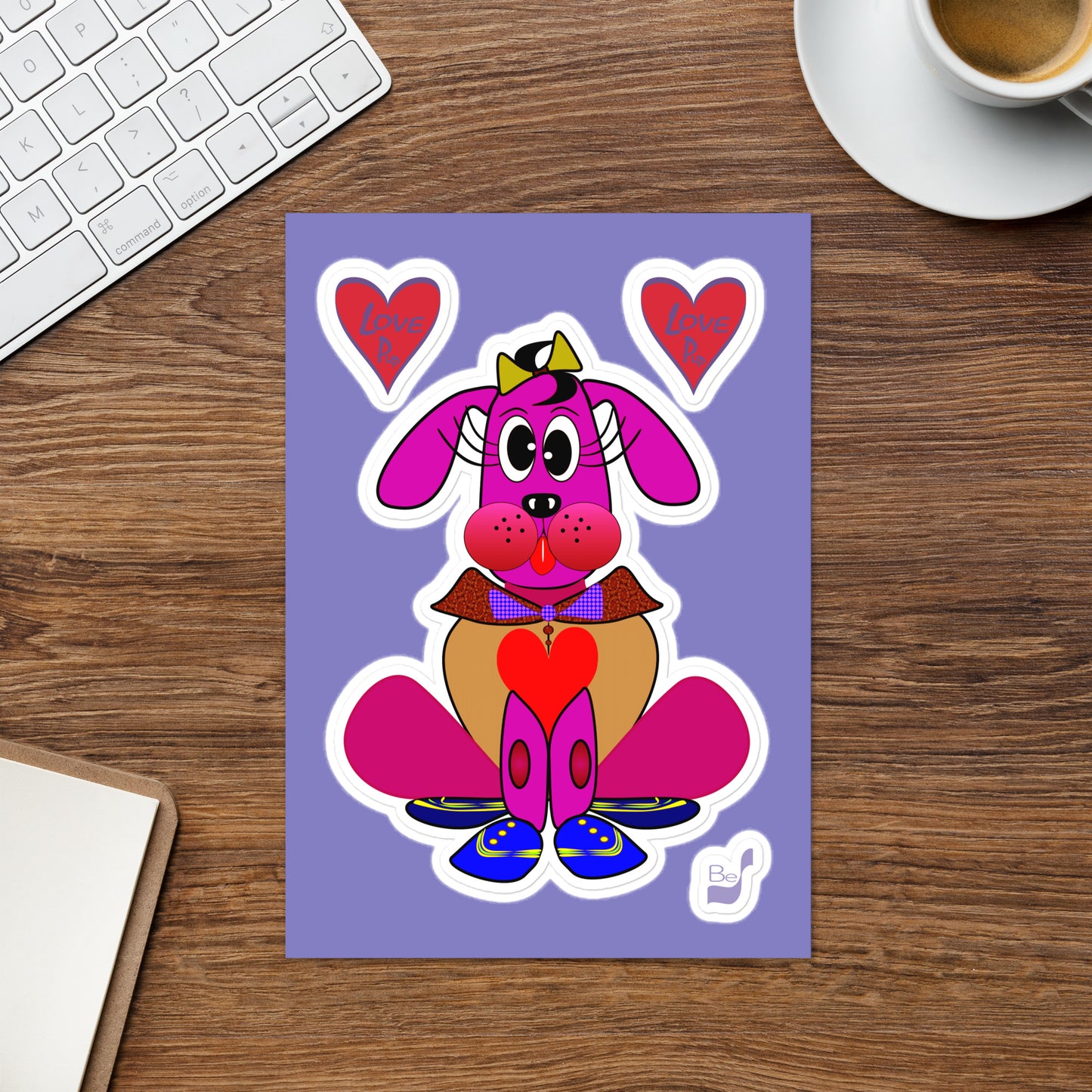 Love Pup 4 Hot Pink BeSculpt Stickers Sheet