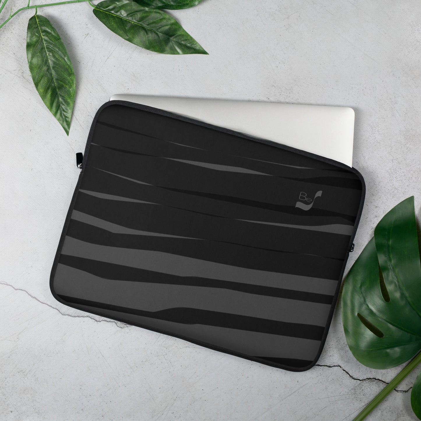 Black H Stripes BeSculpt Laptop Sleeve
