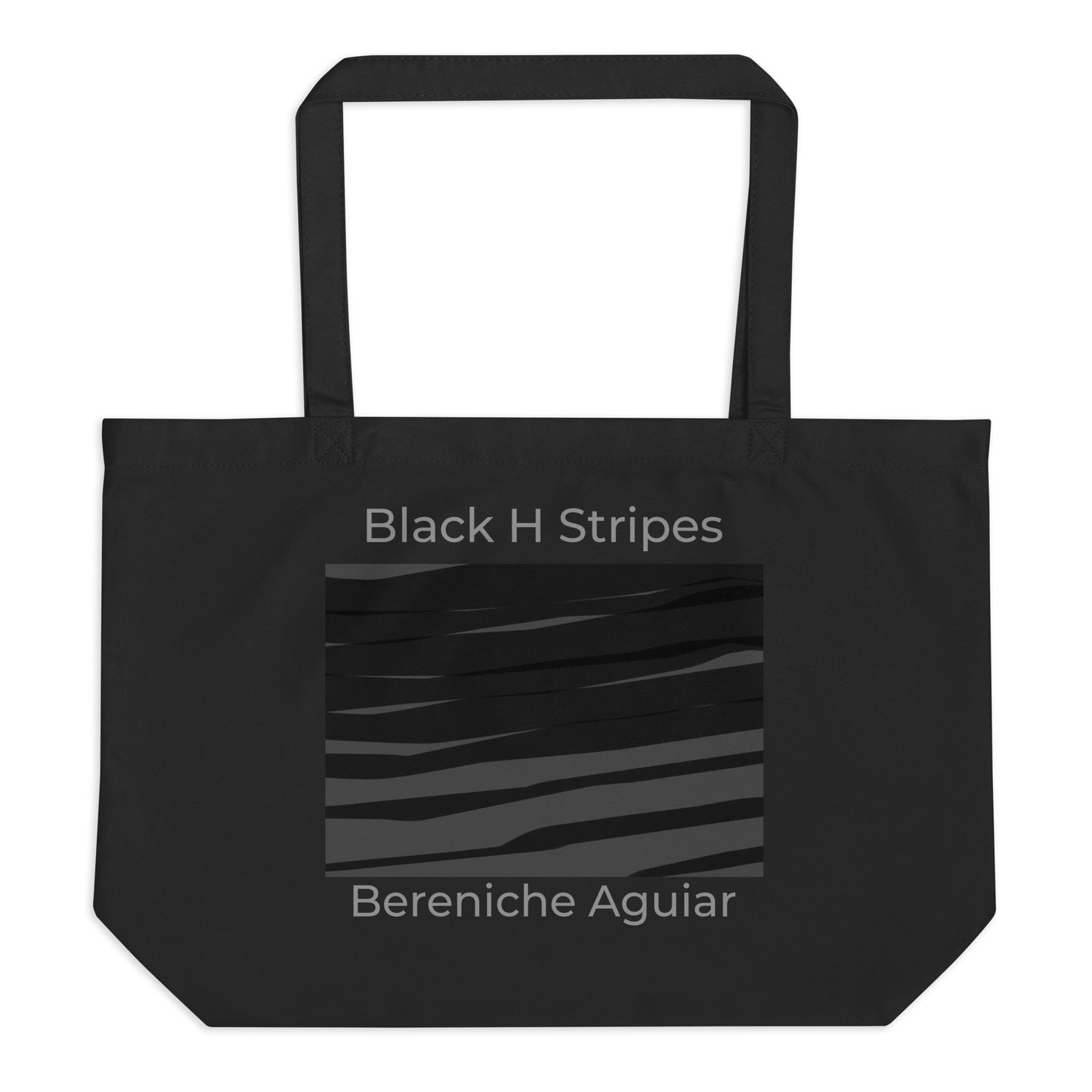 Black H Stripes BeSculpt Large Organic Tote Bag
