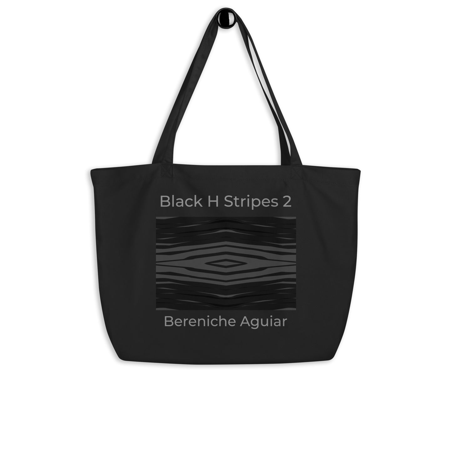 Black H Stripes BeSculpt Large Organic Tote Bag 2