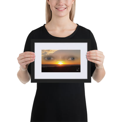 Sunset Eyes BeSculpt Photo-Art Seascape with Matboard Framed Enigmatic Sunset Art