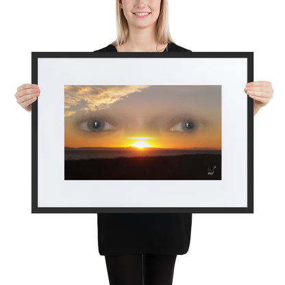 Sunset Eyes BeSculpt Photo-Art Seascape with Matboard Framed Enigmatic Sunset Art