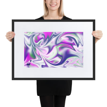 Burst BeSculpt Abstract Wall Art with White Matboard