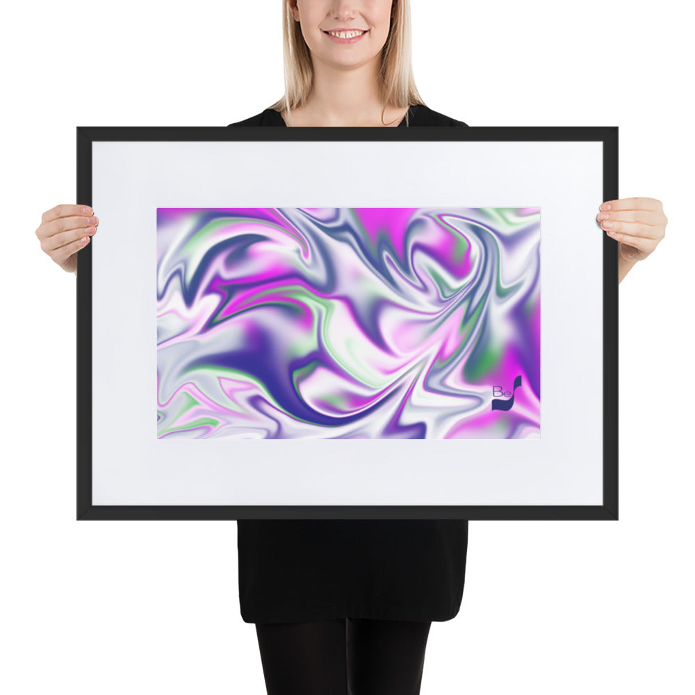 Burst BeSculpt Abstract Wall Art with White Matboard Framed
