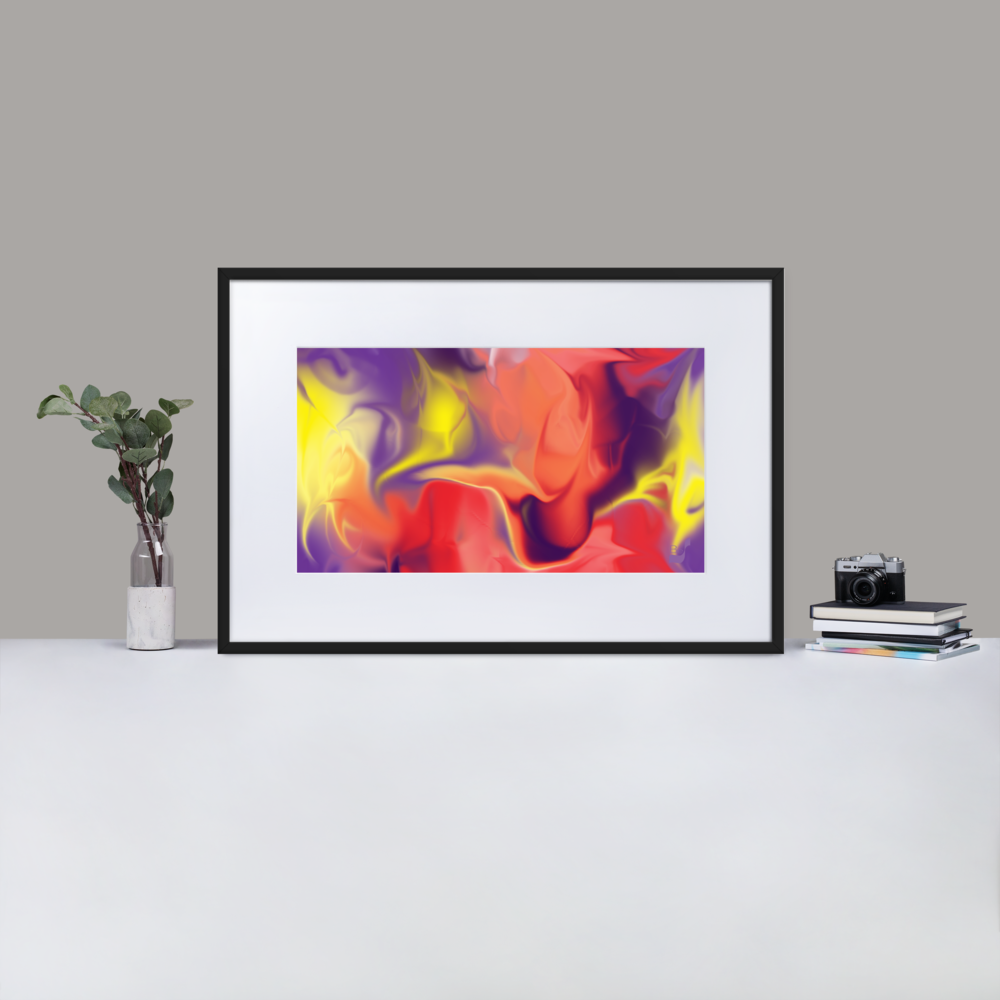 Airless BeSculpt Abstract Wall Art with White Matboard Framed