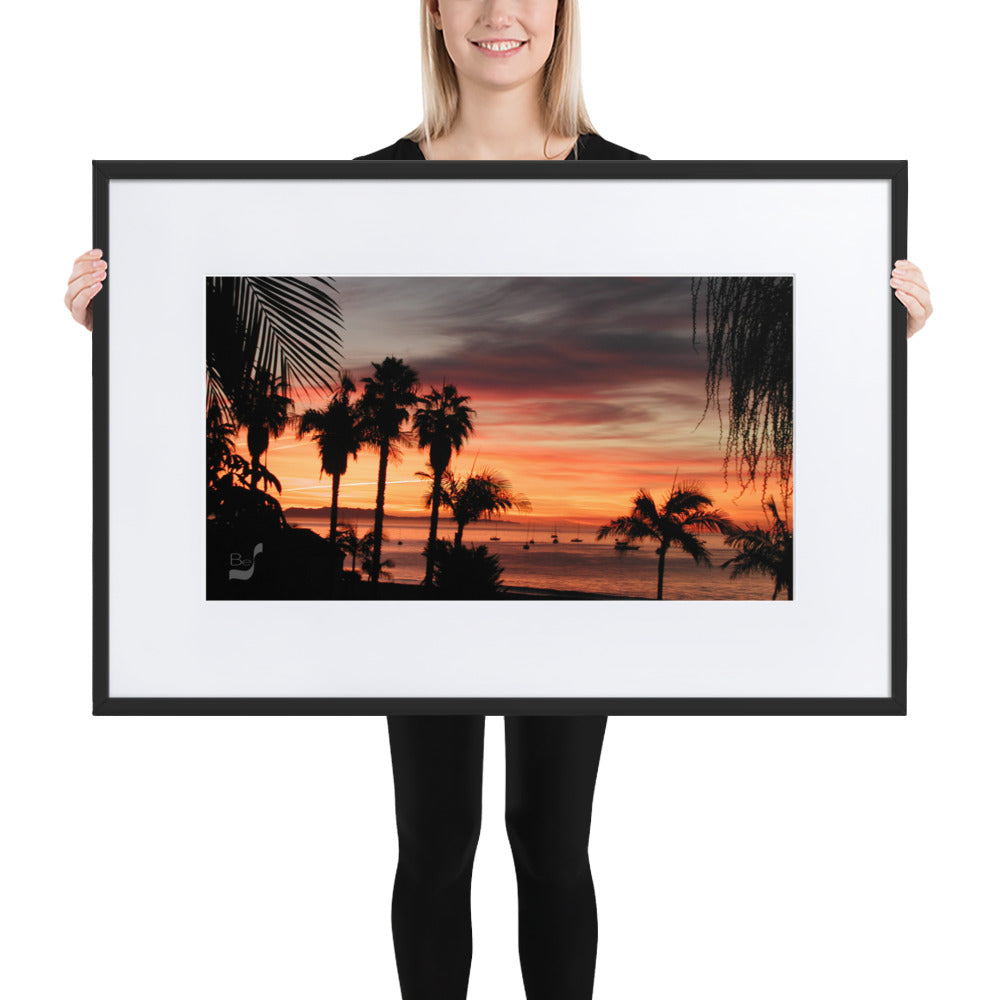Early Sunrise BeSculpt Photo-Art Seascape with Matboard Framed
