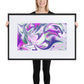Burst BeSculpt Abstract Wall Art with White Matboard Framed Reversed Image