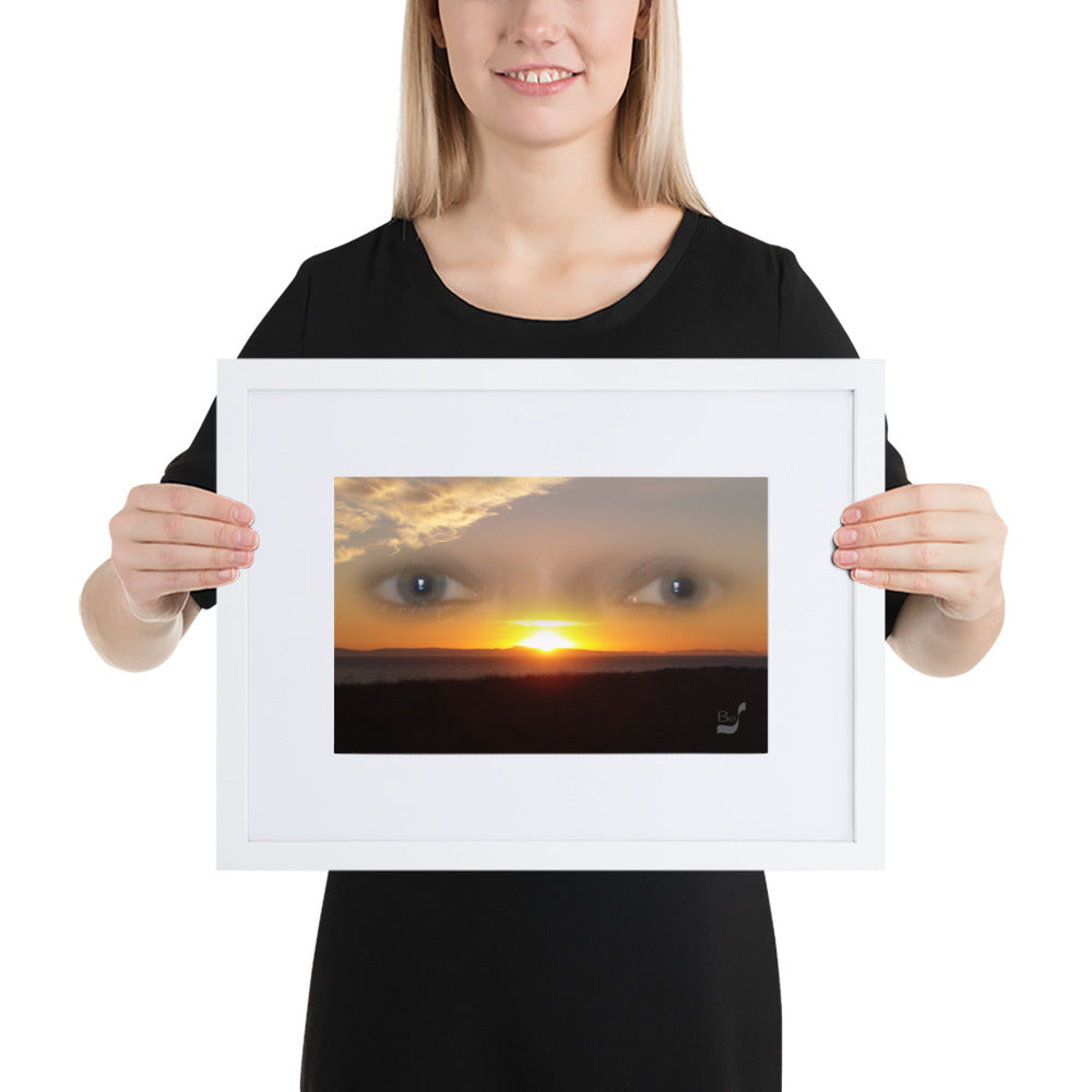 Sunset Eyes BeSculpt Photo-Art Seascape with Matboard Framed Enigmatic Sunset Art