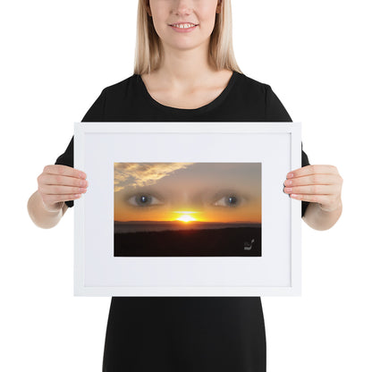 Sunset Eyes BeSculpt Photo-Art Seascape with Matboard Framed Enigmatic Sunset Art