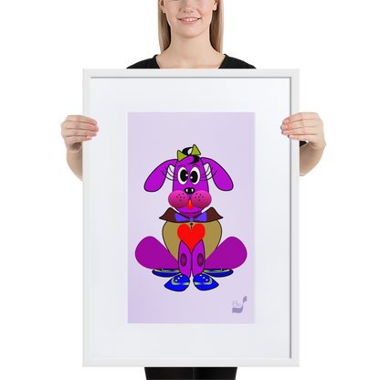 Love Pup 3 Violet BeSculpt with Matboard Framed