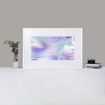 Blue Haze BeSculpt Abstract Art with Matboard Framed H