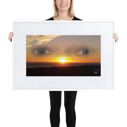 Sunset Eyes BeSculpt Photo-Art Seascape with Matboard Framed Enigmatic Sunset Art