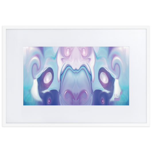 Space Elephant BeSculpt Kids Abstract Wall Art with White Matboard Framed No 2