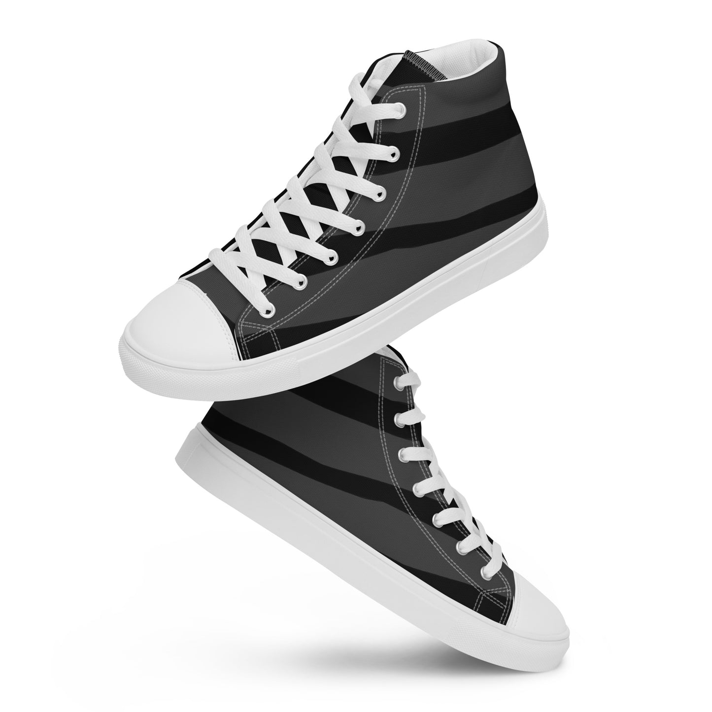 Black H Stripes BeSculpt Men’s High Top Canvas Shoes