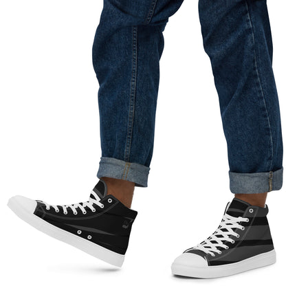 Black H Stripes BeSculpt Men’s High Top Canvas Shoes