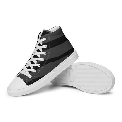 Black H Stripes BeSculpt Men’s High Top Canvas Shoes