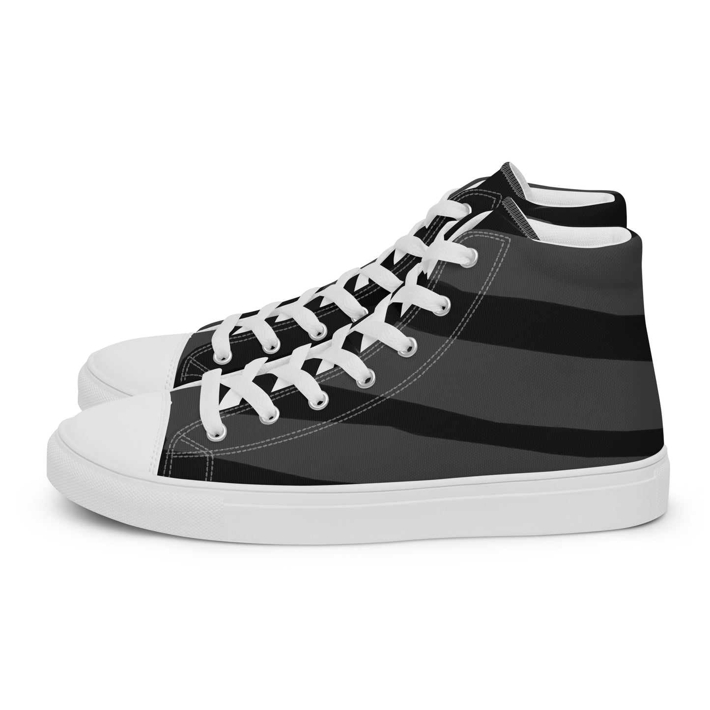 Black H Stripes BeSculpt Men’s High Top Canvas Shoes