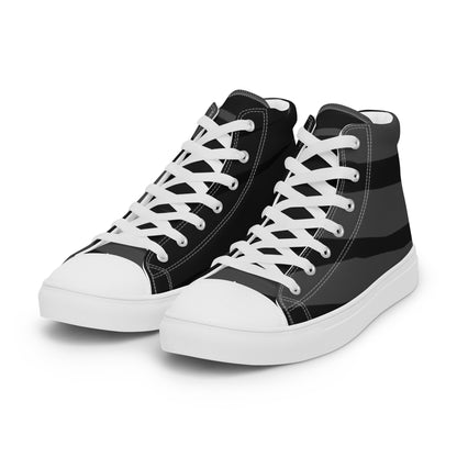 Black H Stripes BeSculpt Men’s High Top Canvas Shoes