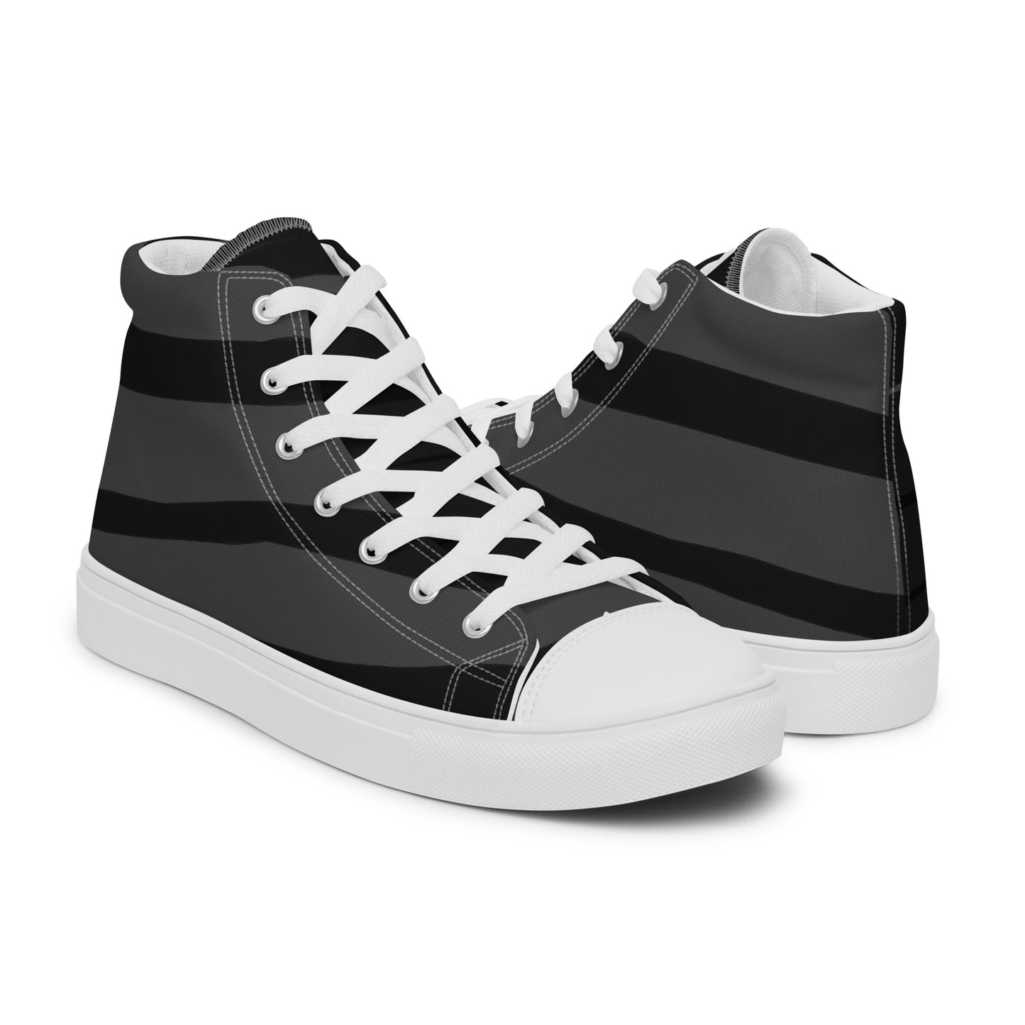 Black H Stripes BeSculpt Men’s High Top Canvas Shoes