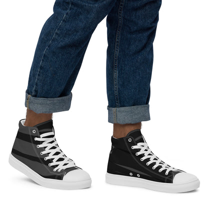 Black H Stripes BeSculpt Men’s High Top Canvas Shoes