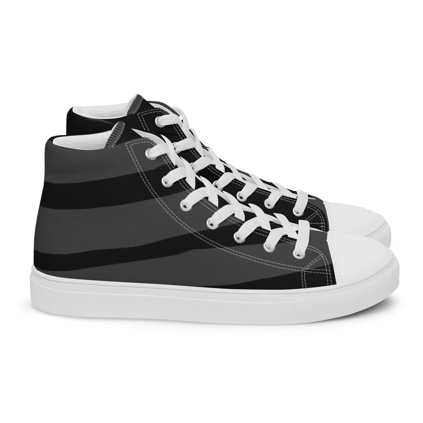 Black H Stripes BeSculpt Men’s High Top Canvas Shoes