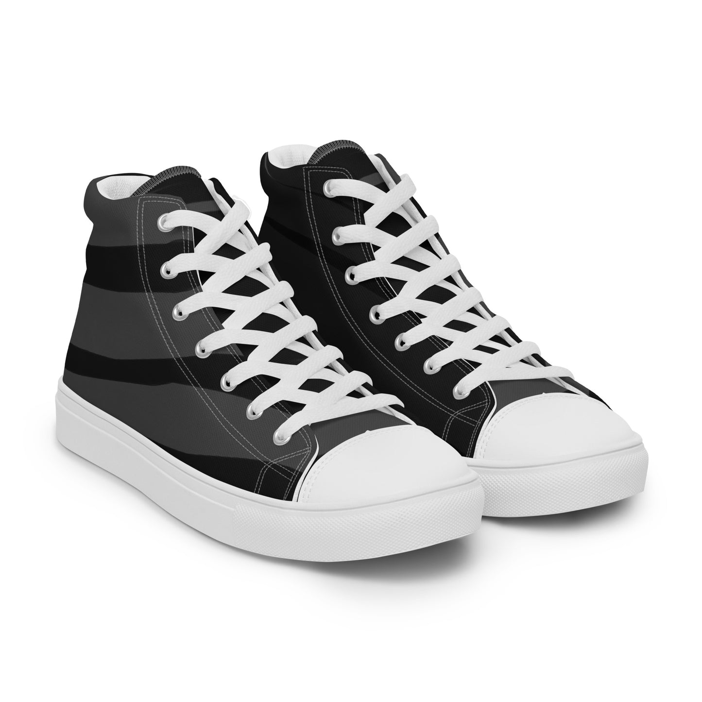 Black H Stripes BeSculpt Men’s High Top Canvas Shoes