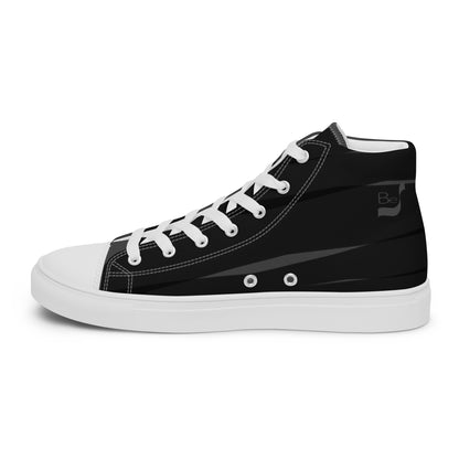 Black H Stripes BeSculpt Men’s High Top Canvas Shoes