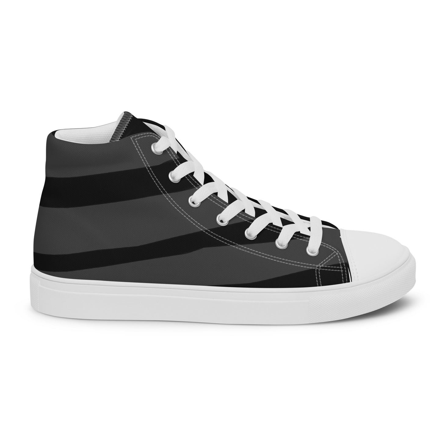 Black H Stripes BeSculpt Men’s High Top Canvas Shoes