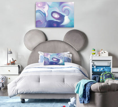 Space Elephant BeSculpt Kids Abstract Wall Art on Canvas