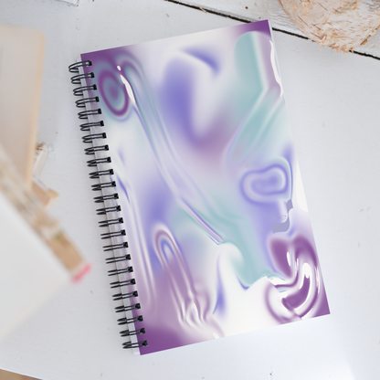 Blue Haze BeSculpt Abstract Art Spiral Notebook