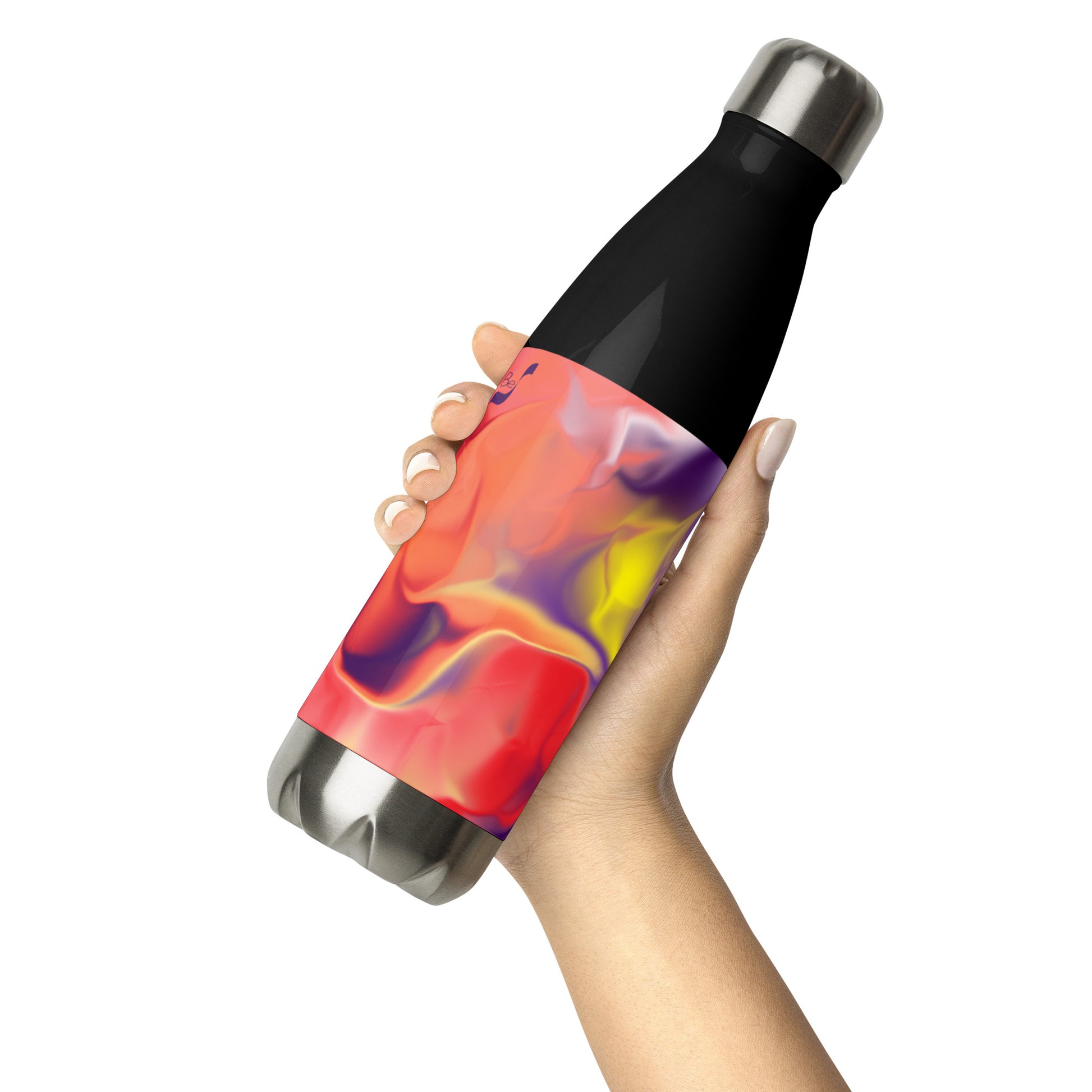 Airless BeSculpt Abstract Art Stainless Steel Water Bottle Reversed Image