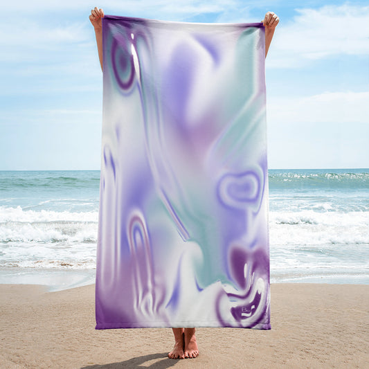 Blue Haze BeSculpt Abstract Art Bath/Beach Towel Vertical