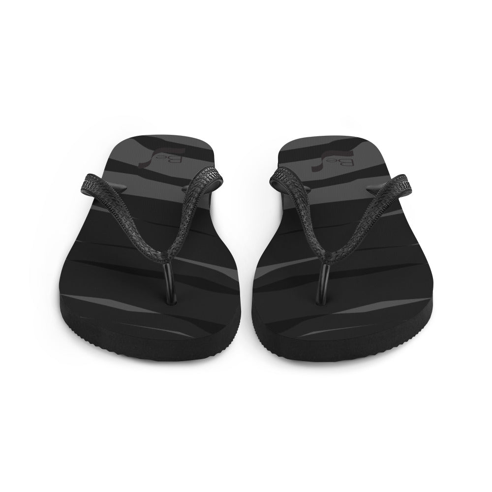 Black H Stripes BeSculpt Unisex Flip-Flops