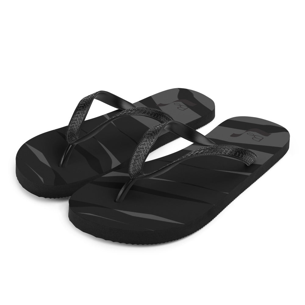 Black H Stripes BeSculpt Unisex Flip-Flops