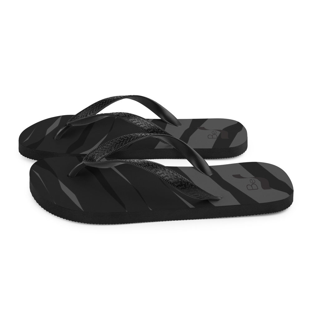 Black H Stripes BeSculpt Unisex Flip-Flops