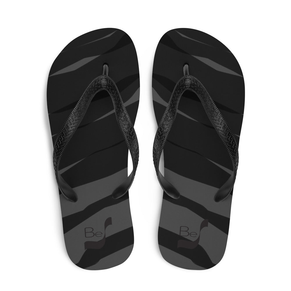 Black H Stripes BeSculpt Unisex Flip-Flops