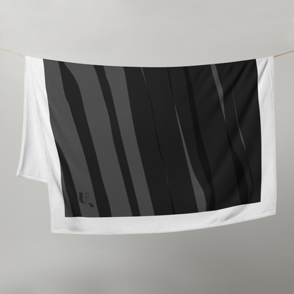 Black H Stripes BeSculpt Throw Blanket White Trimmed