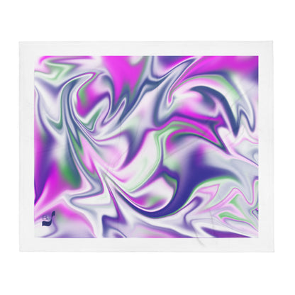 Burst BeSculpt Abstract Art Throw White Trimmed Reversed Image