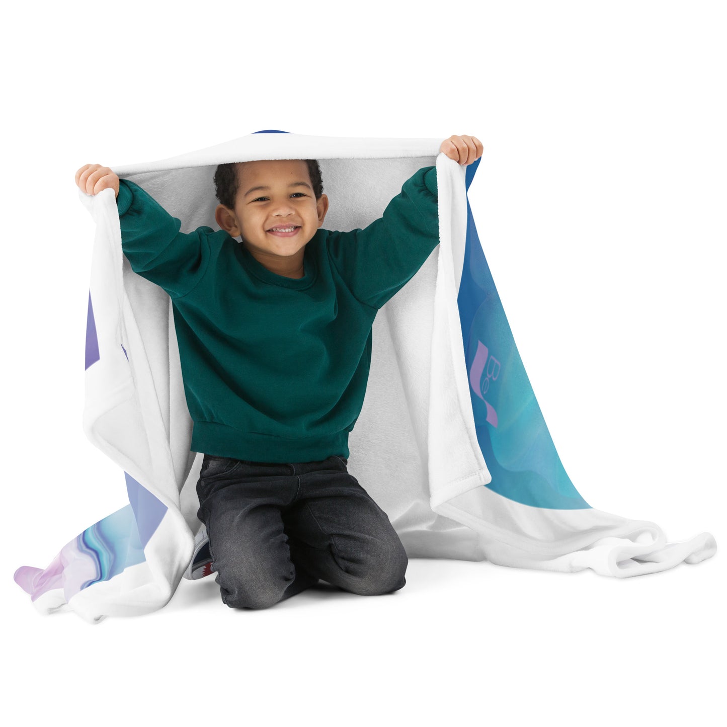 Space Elephant BeSculpt Kids Throw Blanket White Trimmed