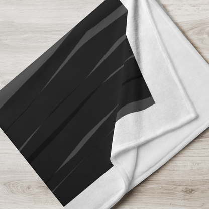Black H Stripes BeSculpt Throw Blanket White Trimmed 2