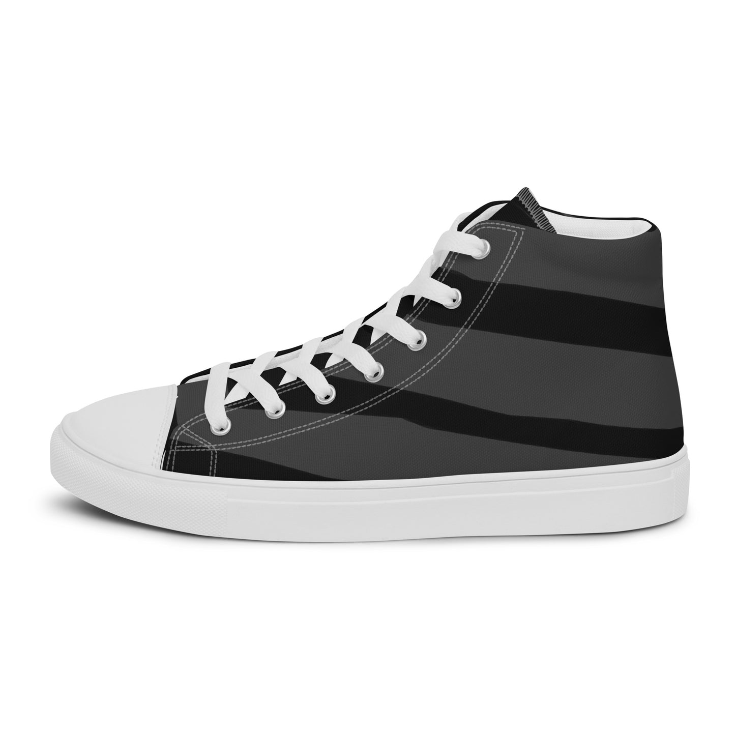 Black H Stripes BeSculpt Women’s High Top Canvas Shoes